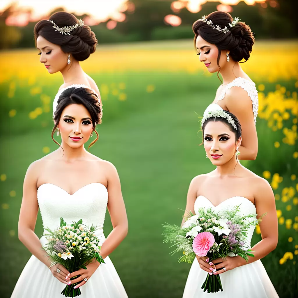 Fotos noiva penteado natural flores por do sol Fotos noiva penteado natural flores por do sol