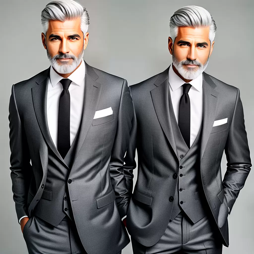 Fotos noivo estiloso cabelo moderno barba suit