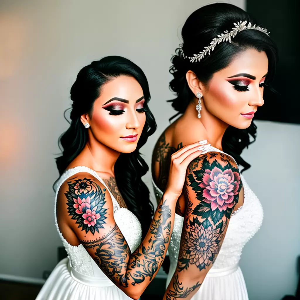 Fotos noiva tatuada maquiagem edgy