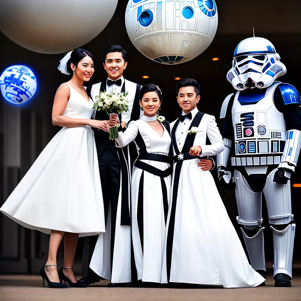 Fotos casamento star wars vestido noiva r2d2 noivo stormtrooper lightsaber Fotos casamento star wars vestido noiva r2d2 noivo stormtrooper lightsaber