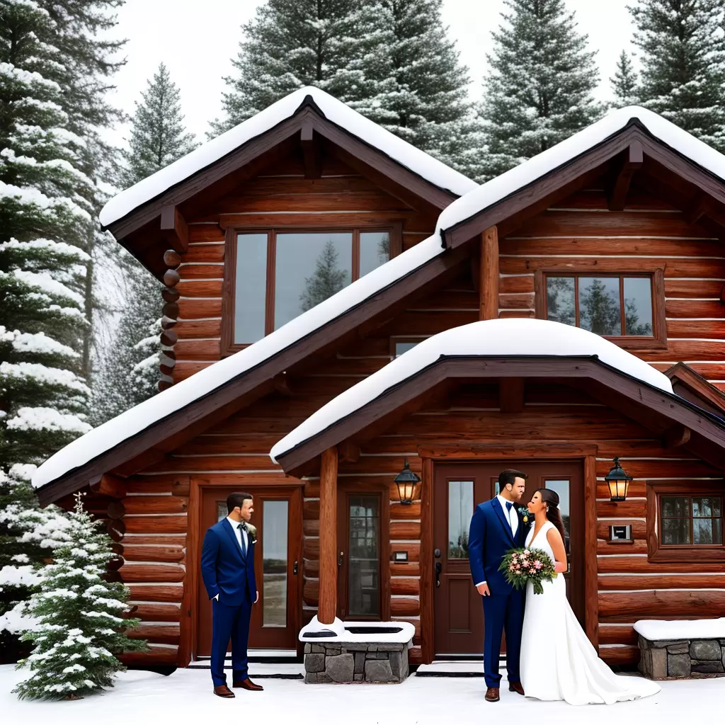 Fotos casamento inverno cabana noiva noivo neve