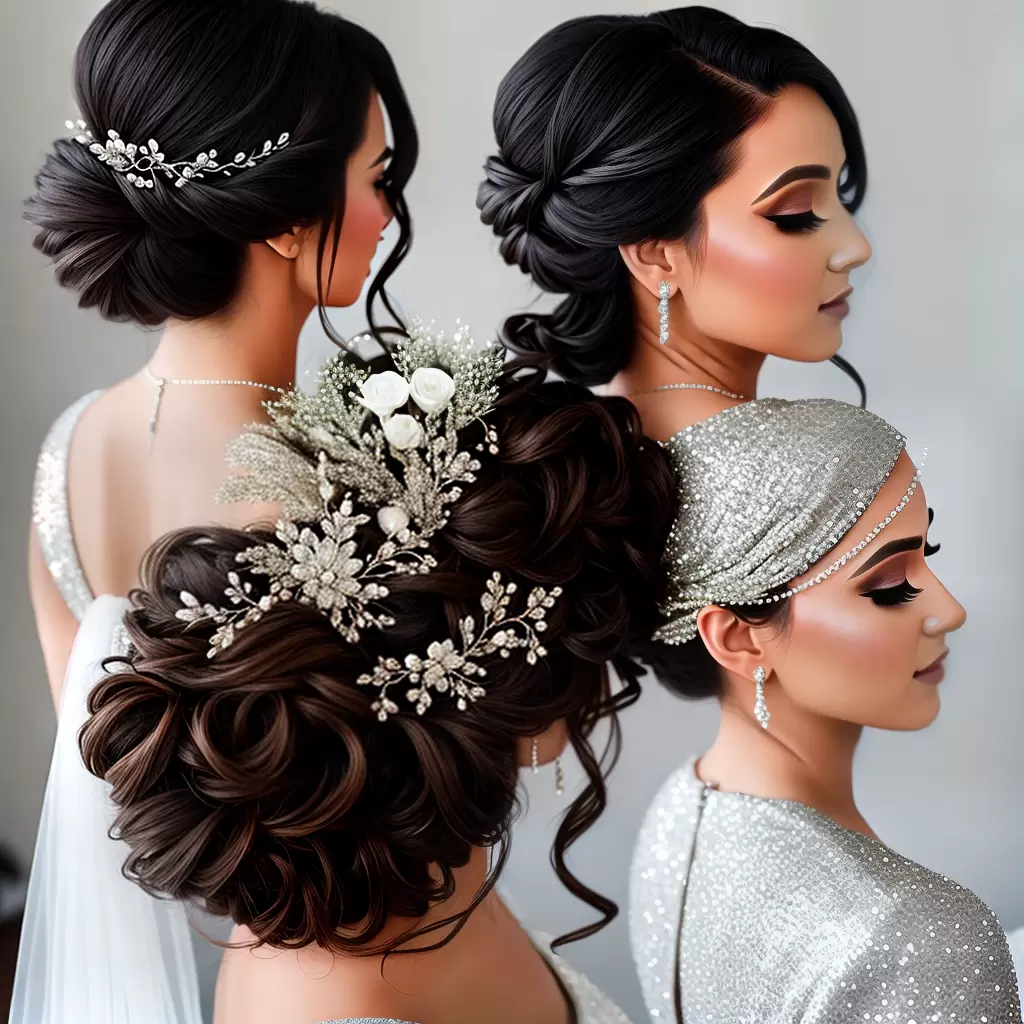 Fotos noiva penteado soltos sequins brilho
