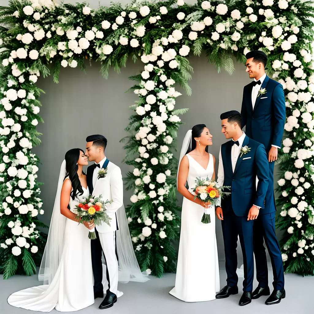 Fotos casamento moderno noivos ternos geometrico