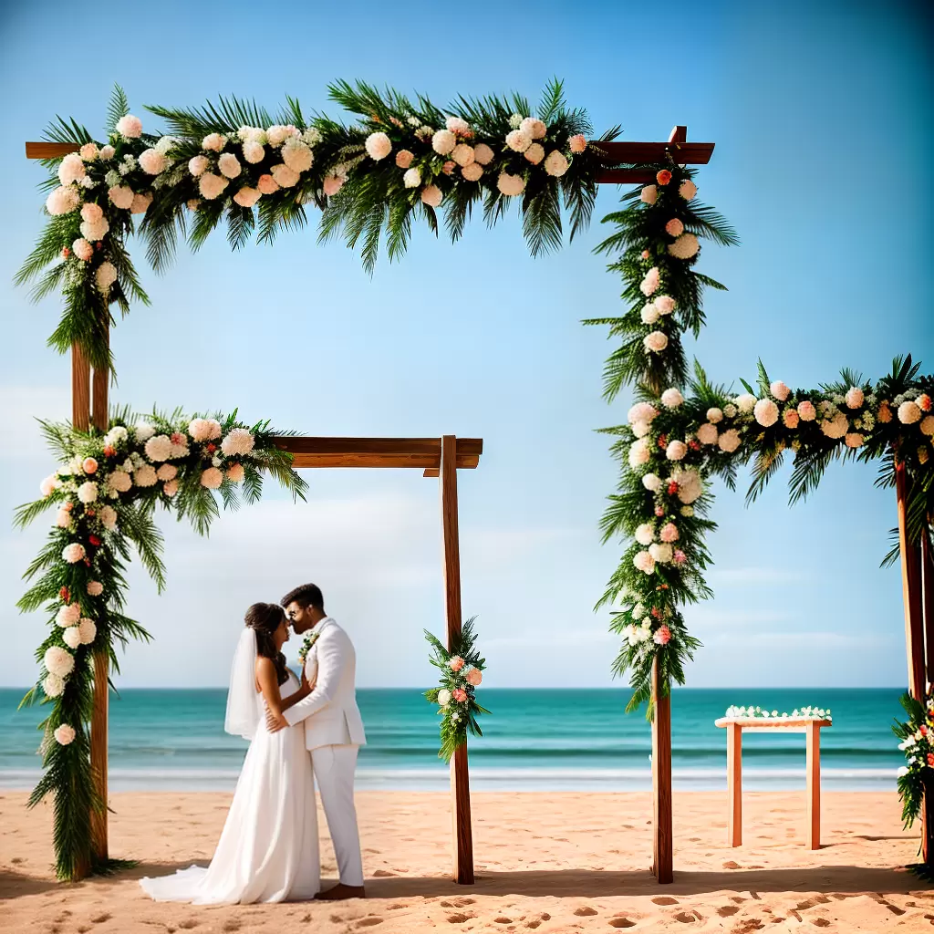 Fotos casamento praia noivos vestido linho flor oceano Fotos casamento praia noivos vestido linho flor oceano