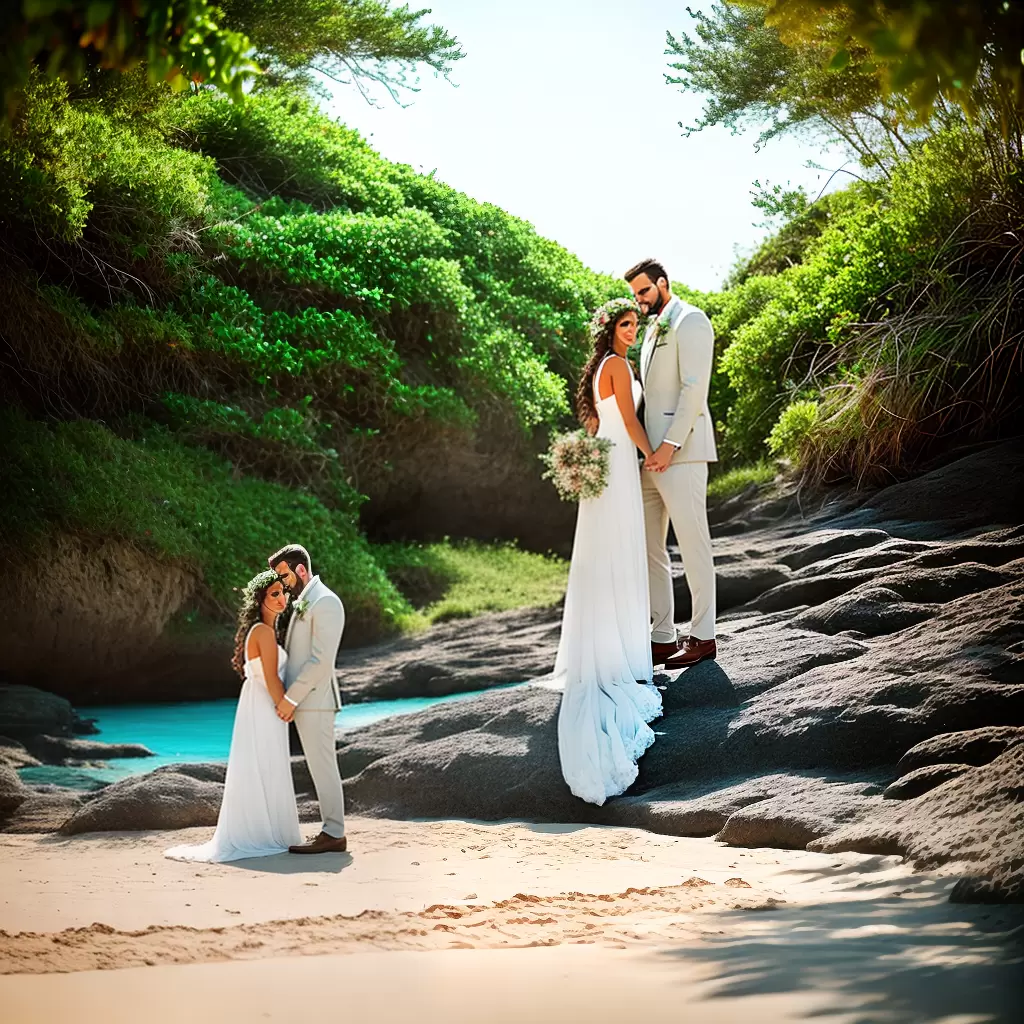 Fotos casal praia azul vestido linho Fotos casal praia azul vestido linho