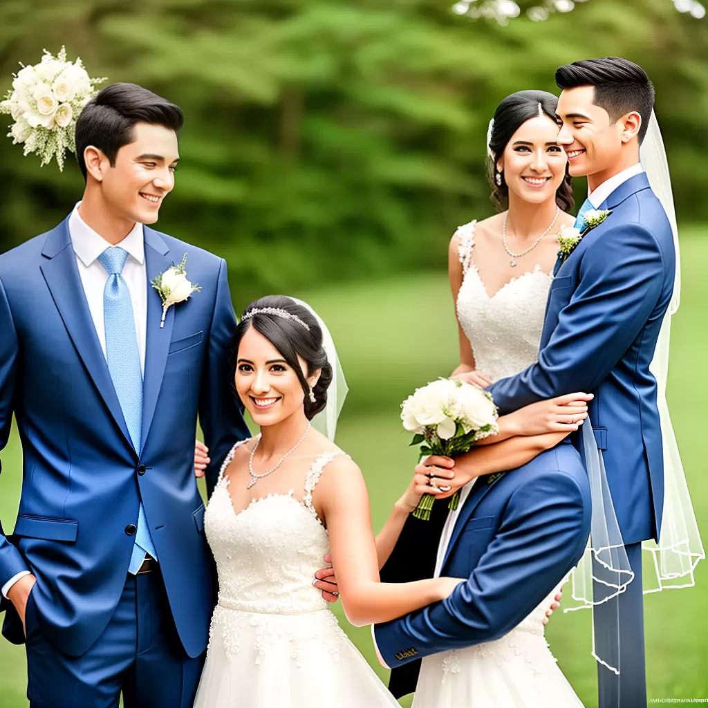 Fotos casal sorrindo traje azul branco rosa
