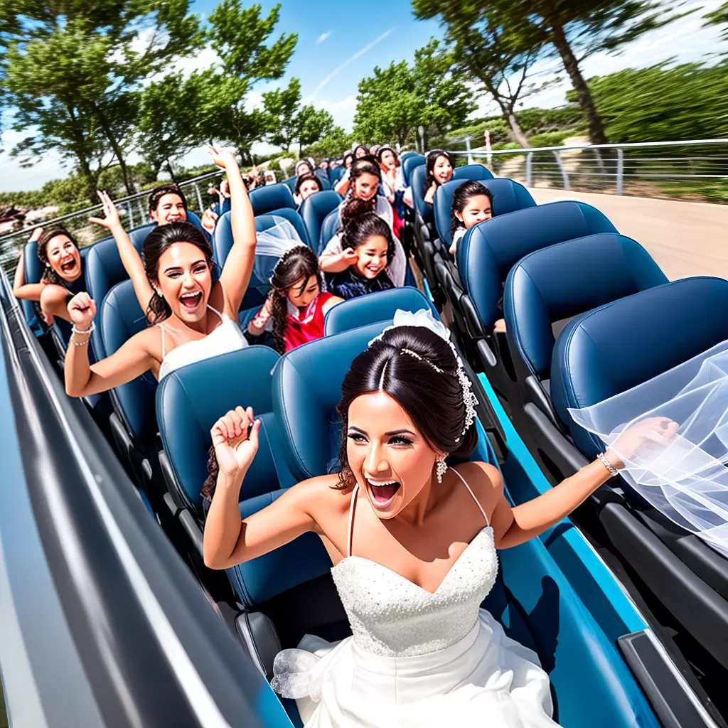 Fotos noiva roller coaster vento
