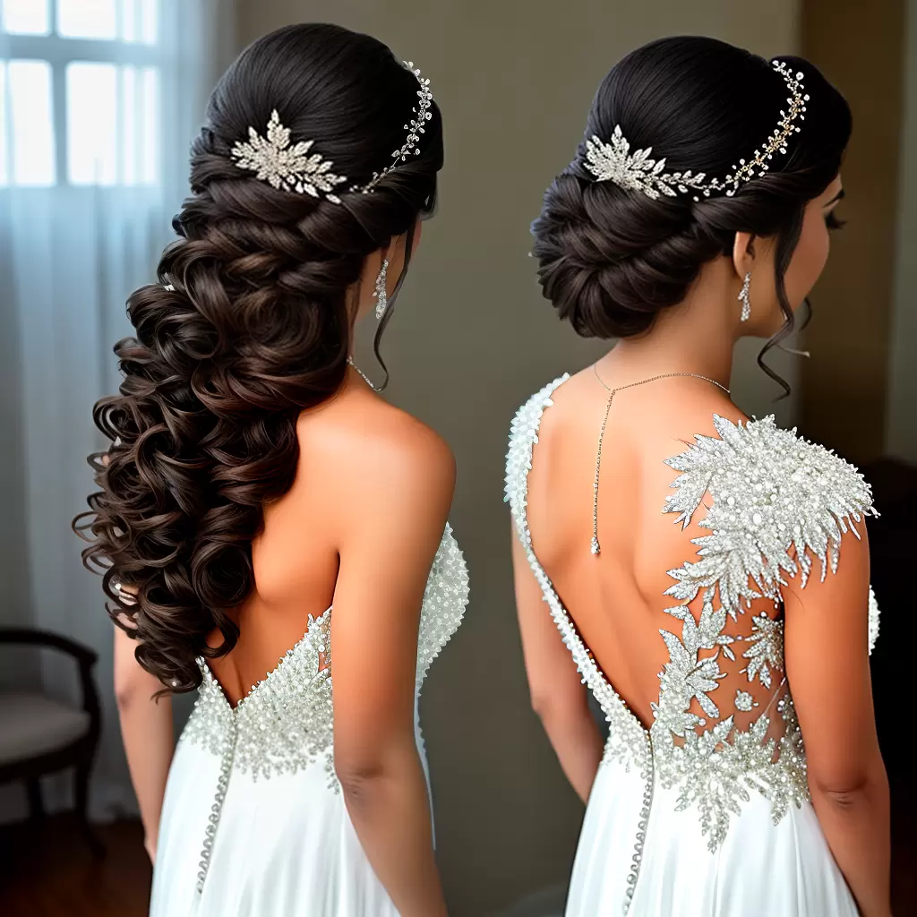 Fotos noiva cristais cabelo vestido