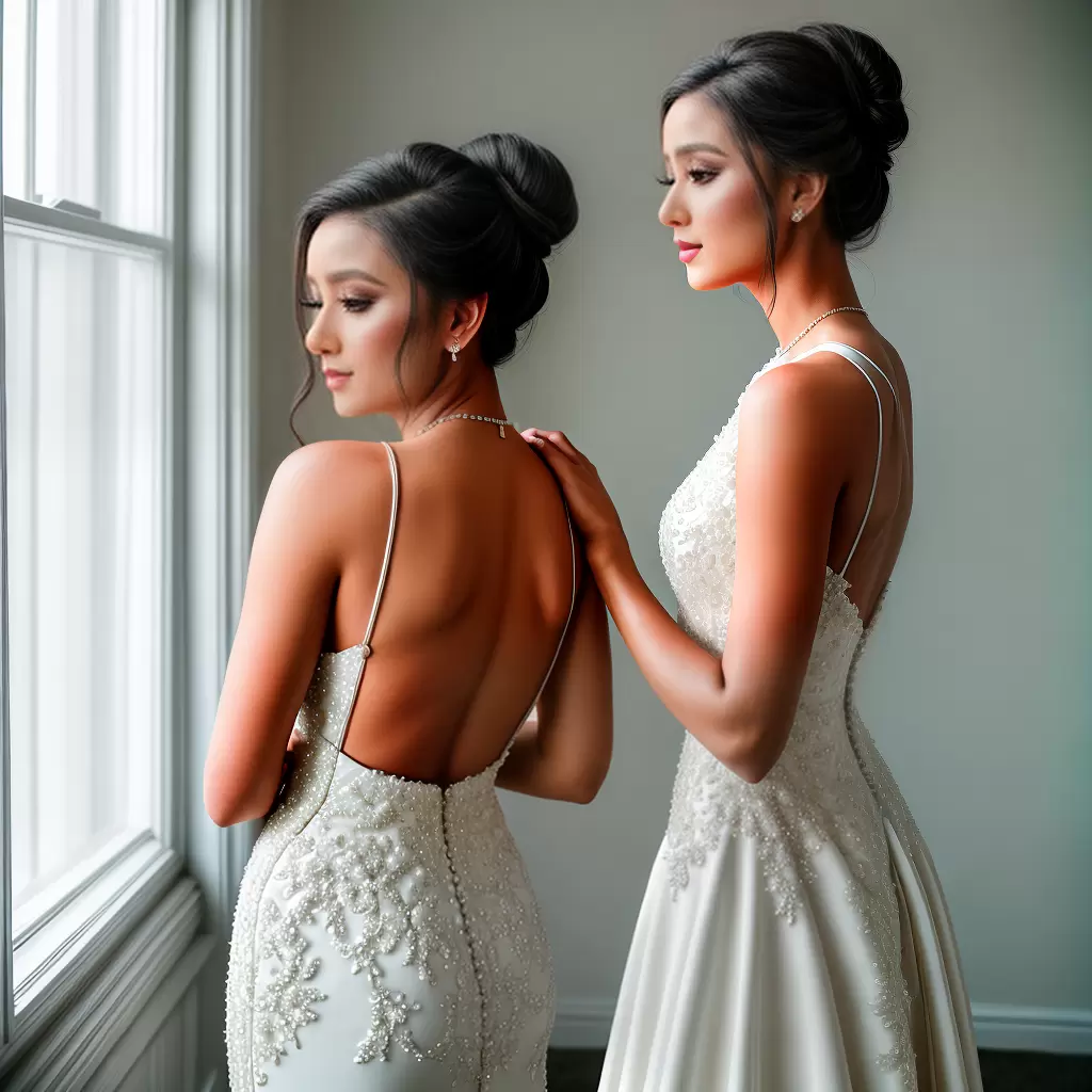 Fotos noiva elegante cabelo perolas vestido branco