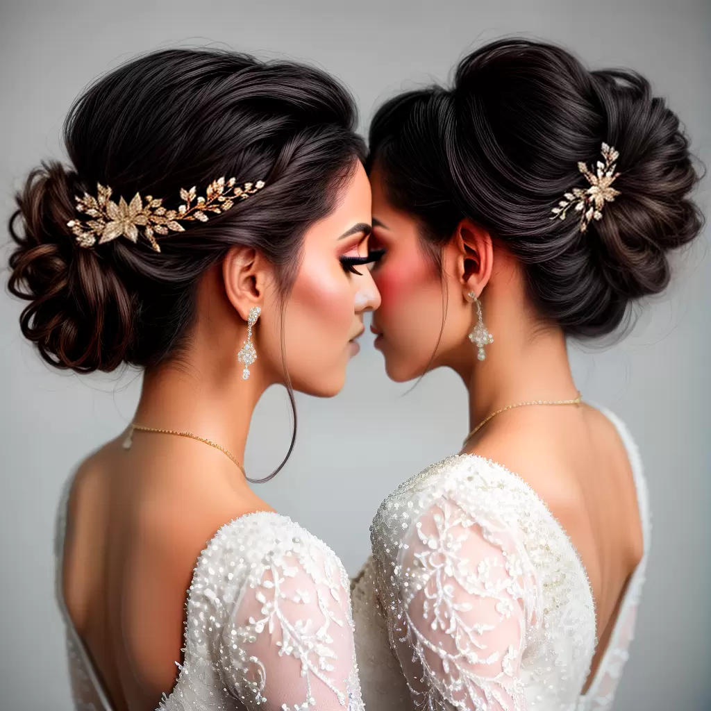 Fotos noiva penteado chique ouro prata
