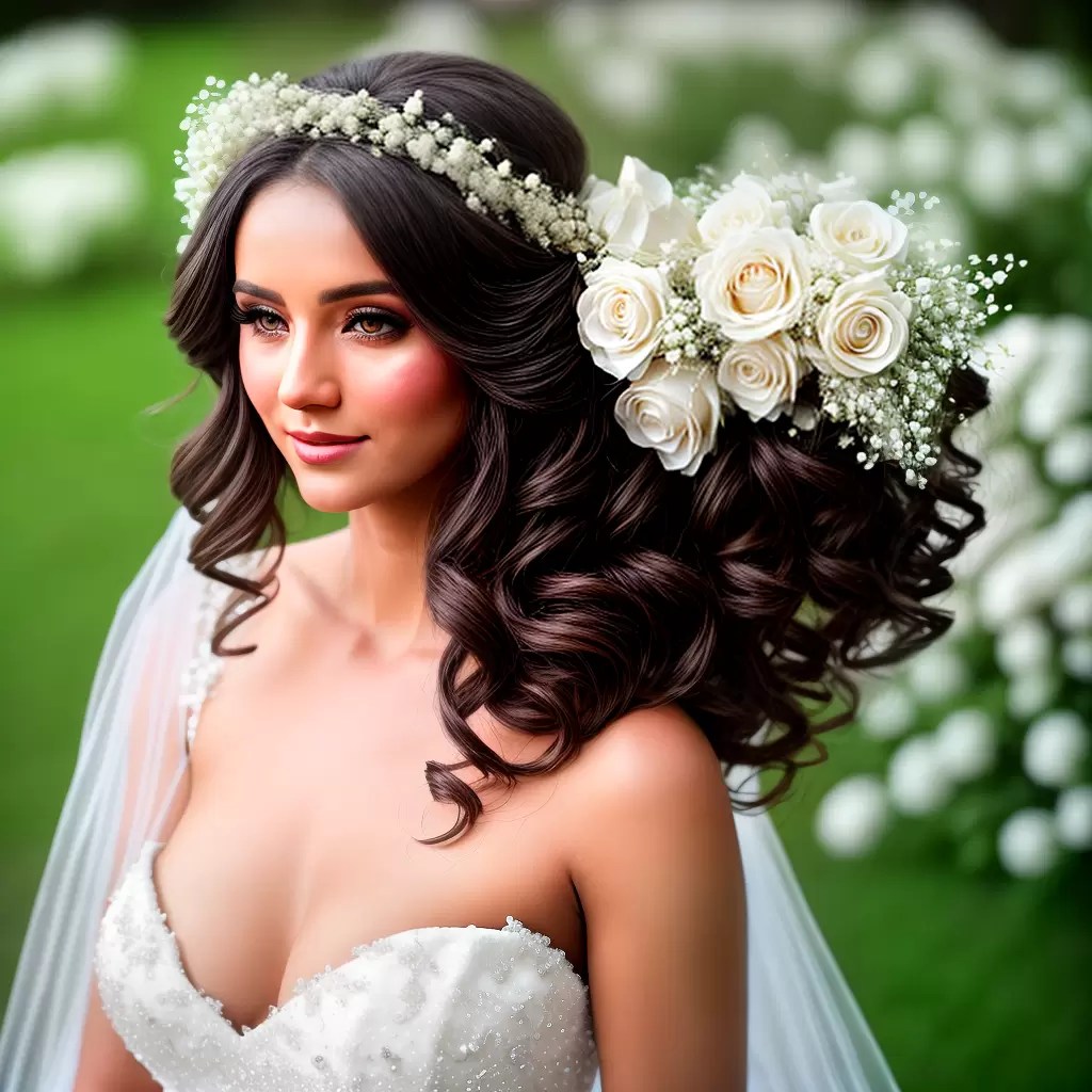 Fotos noiva rosas cabelo coroa romance