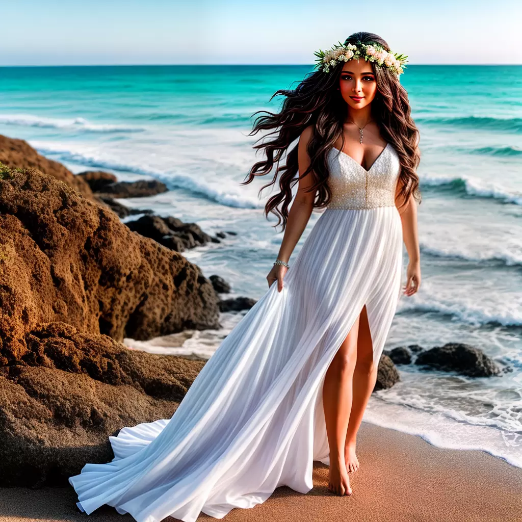 Fotos noiva praia cabelo flor vestido buque
