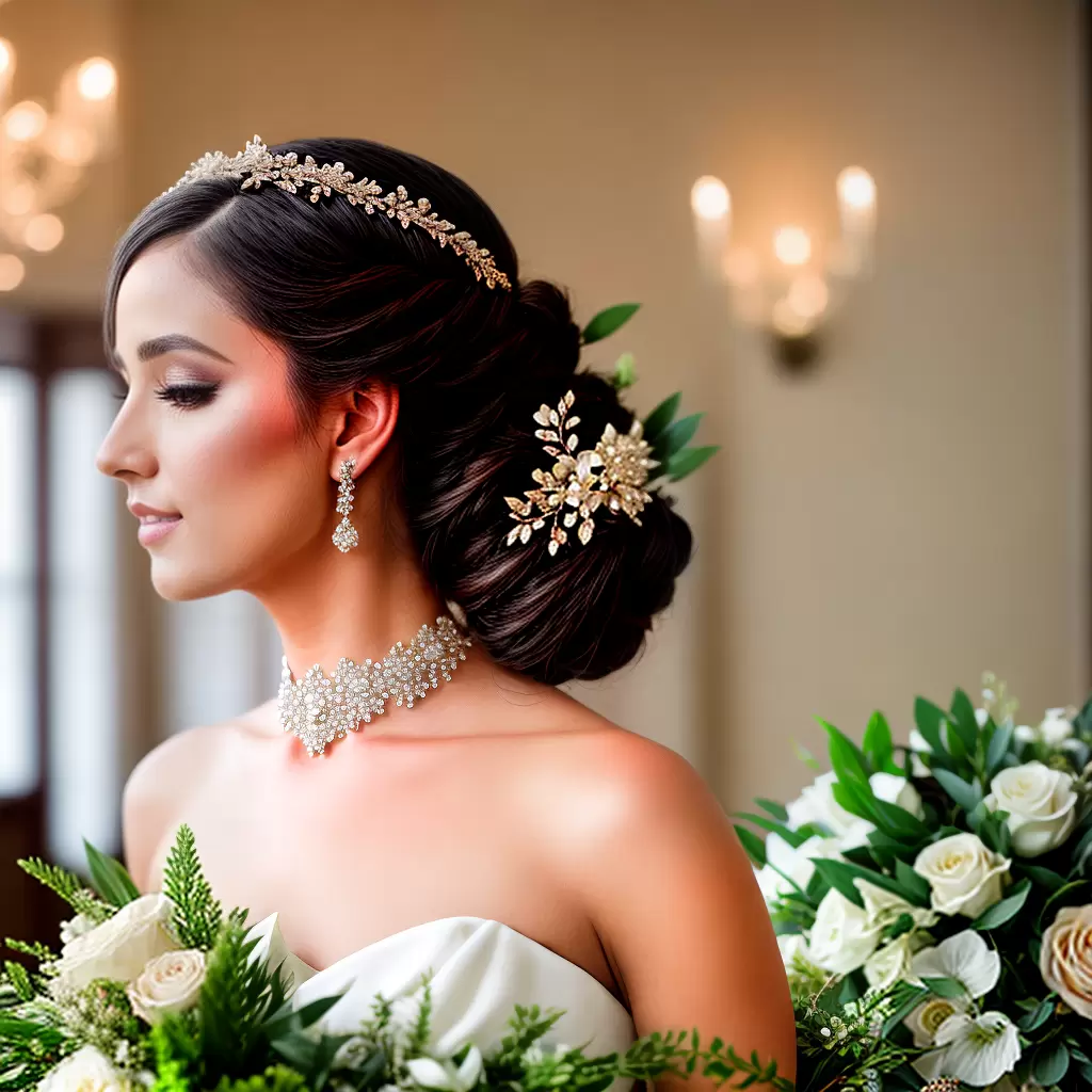 Fotos noiva classica updo flores