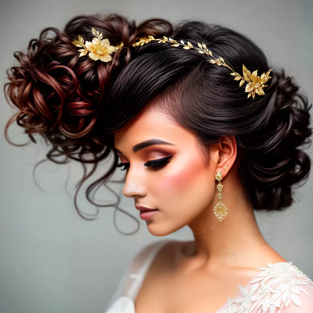 Fotos noiva penteado colorido arte