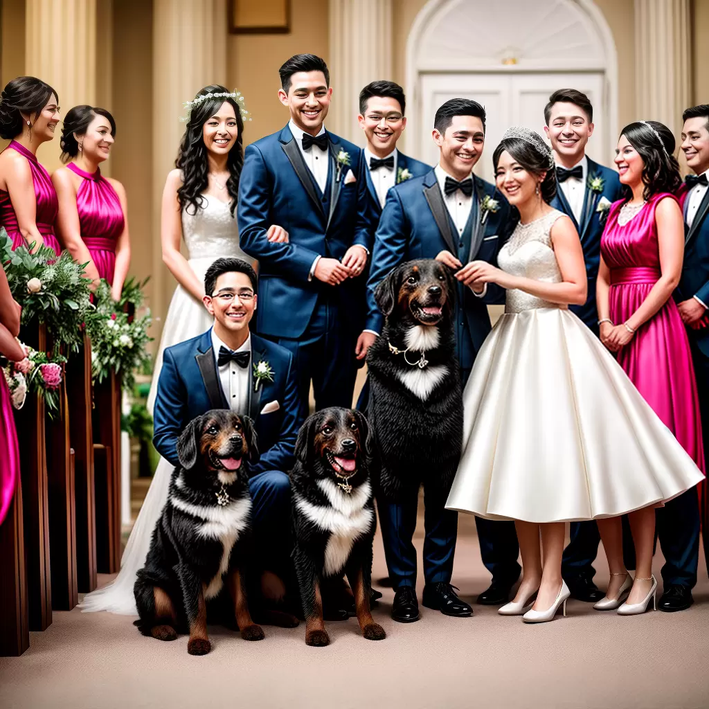 Fotos casamento pets tuxedo coroa flor