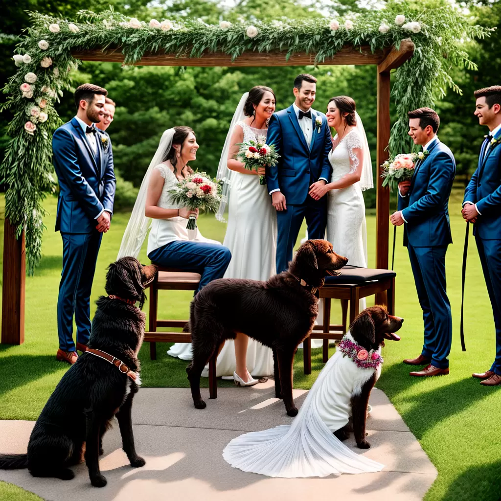 Fotos casamento ar livre cachorro gato