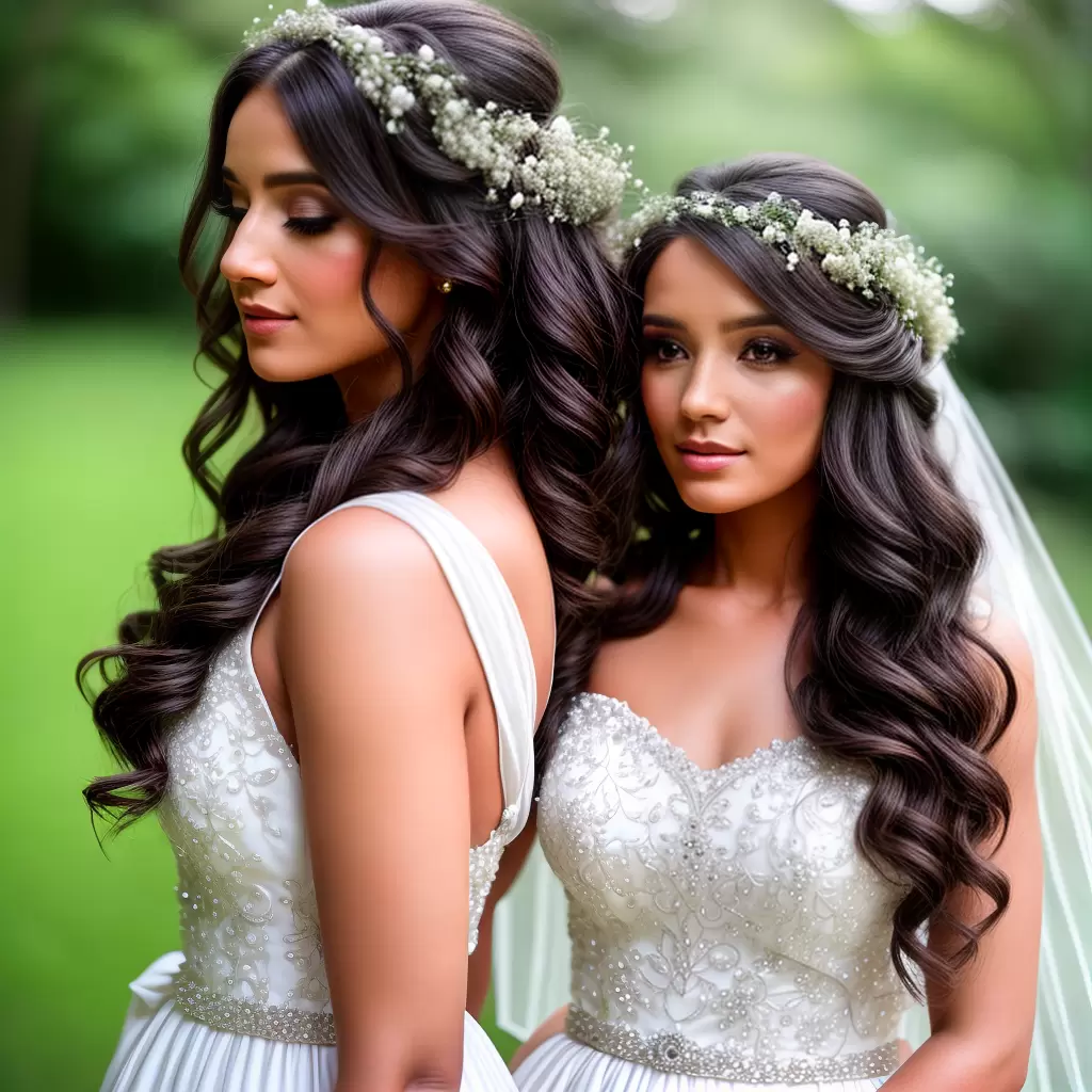 Fotos noiva cabelo ondas flores brancas
