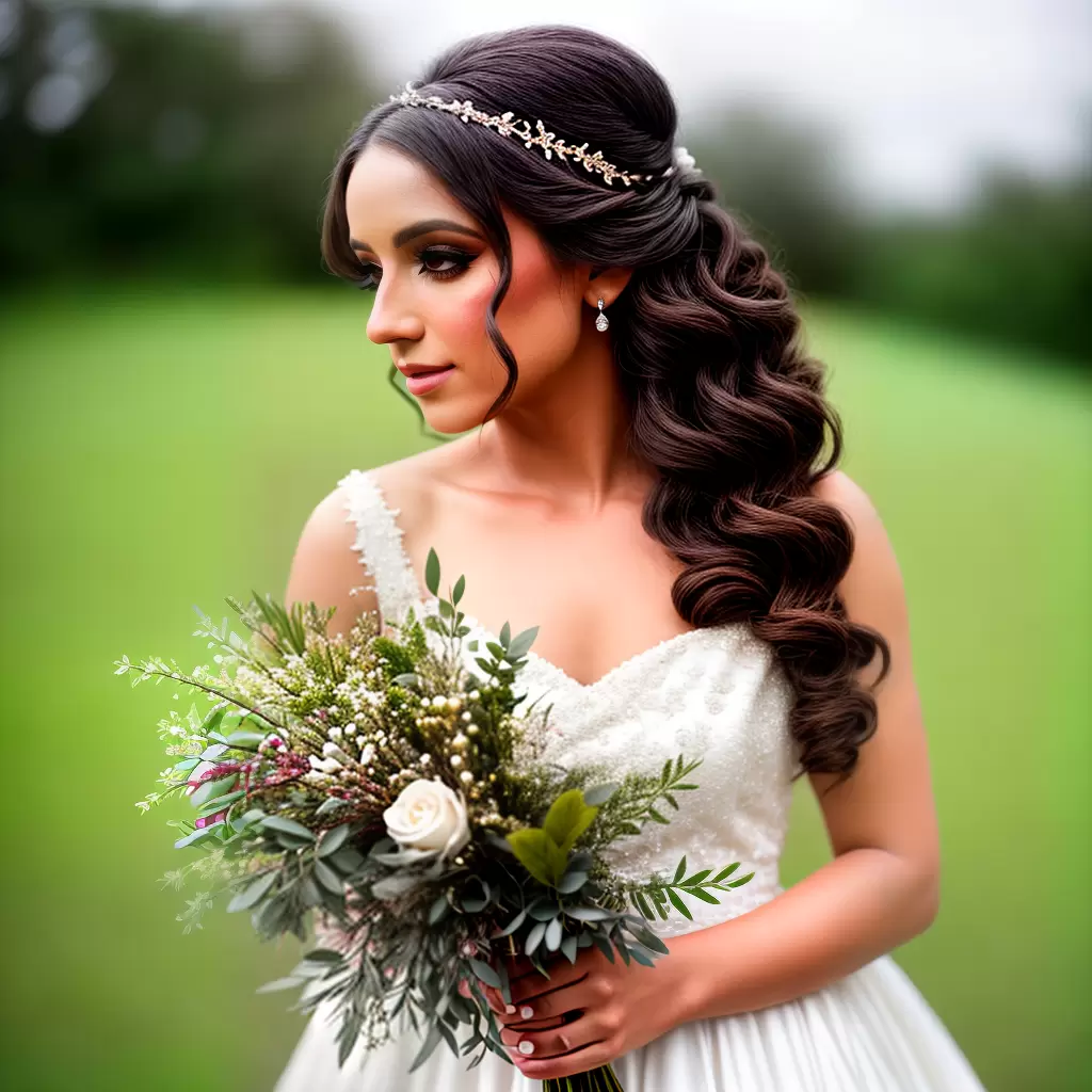 Fotos noiva romantica vestido renda cabelo flor