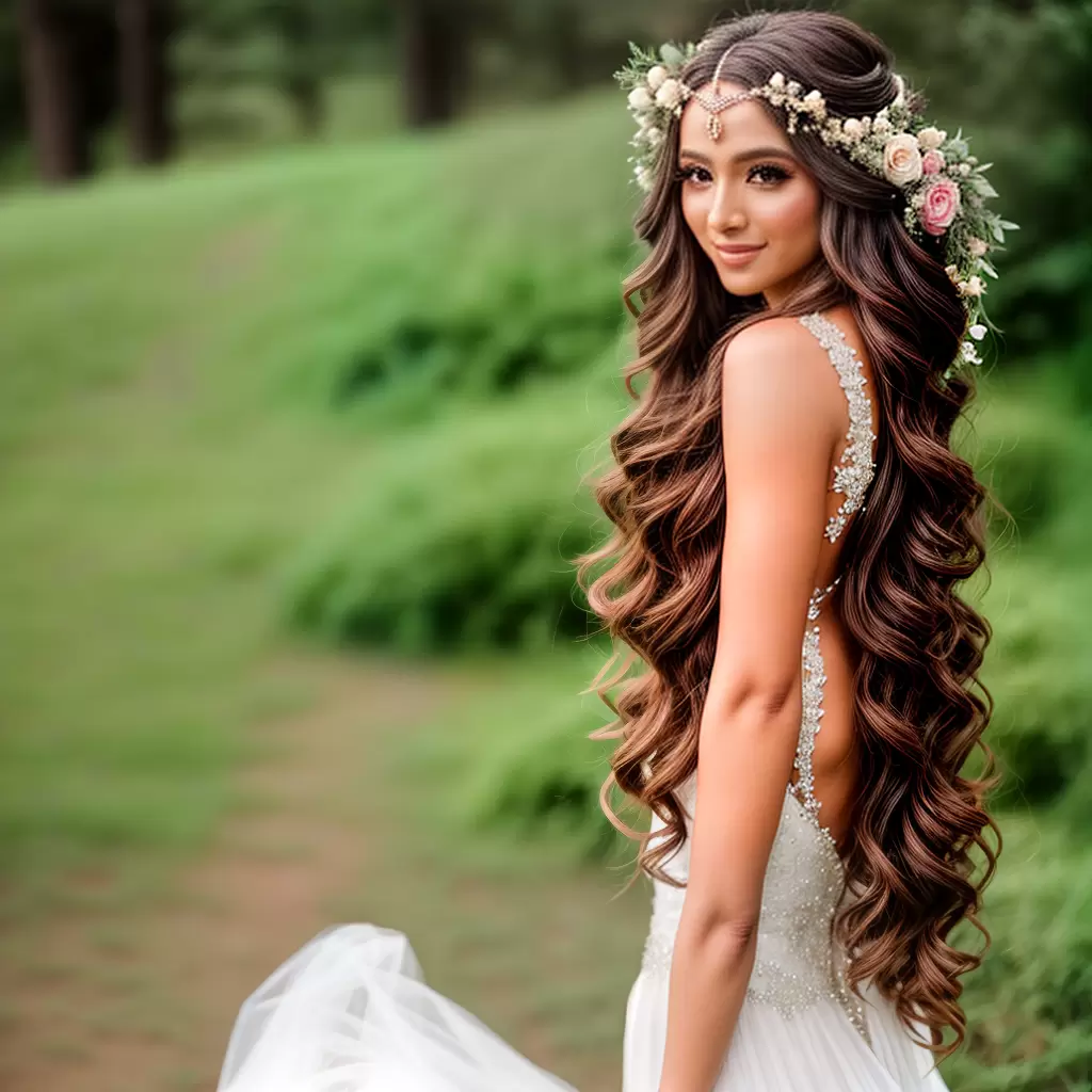 Fotos noiva boho cabelo flores maquiagem