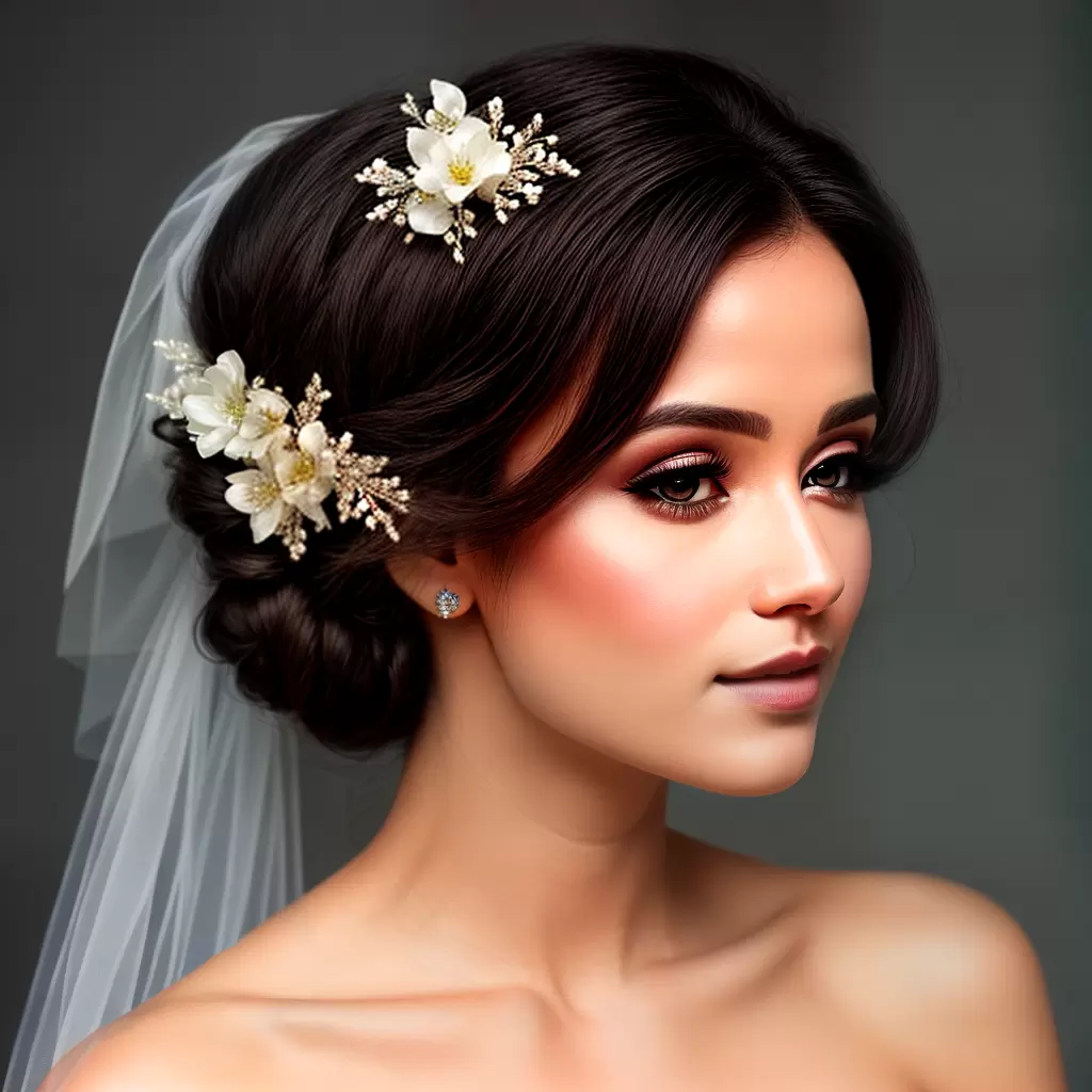 Fotos noiva rosto quadrado penteado flor veu