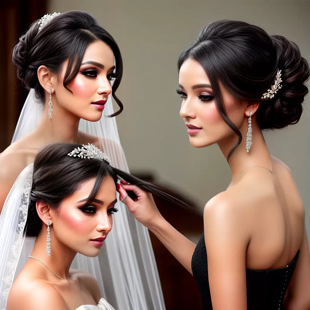 Fotos penteado noiva baixo lateral acessorio