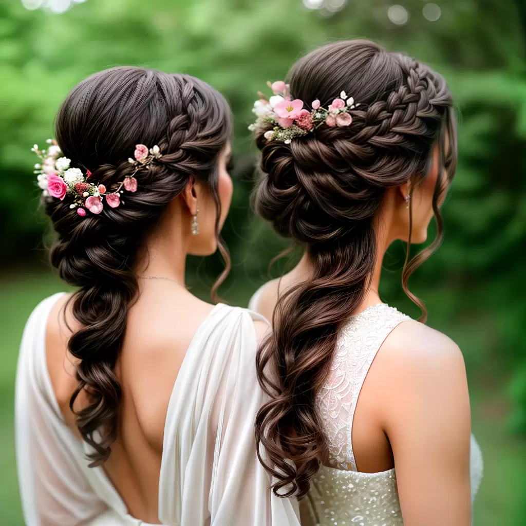 Fotos noiva cabelo ondas flores rosa Fotos noiva cabelo ondas flores rosa