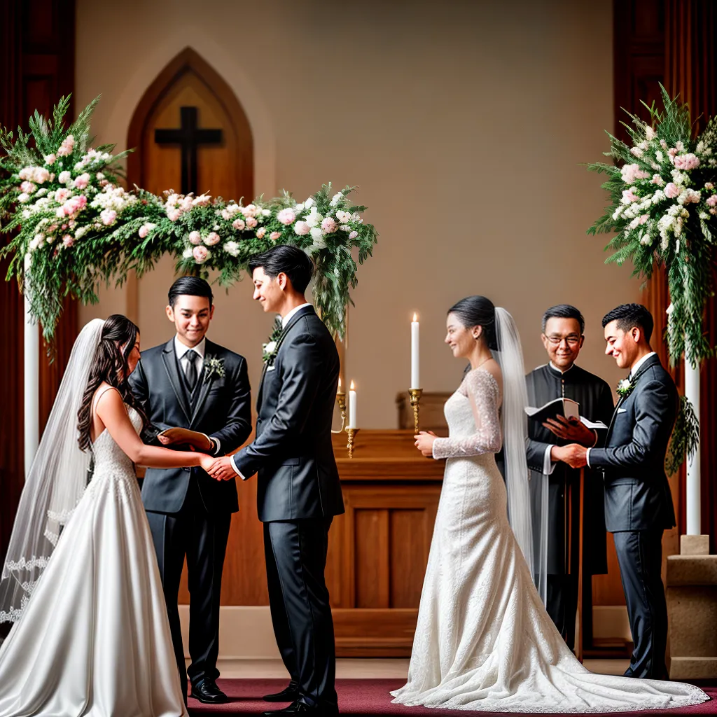 casamento cristao no altar cruz decorada
