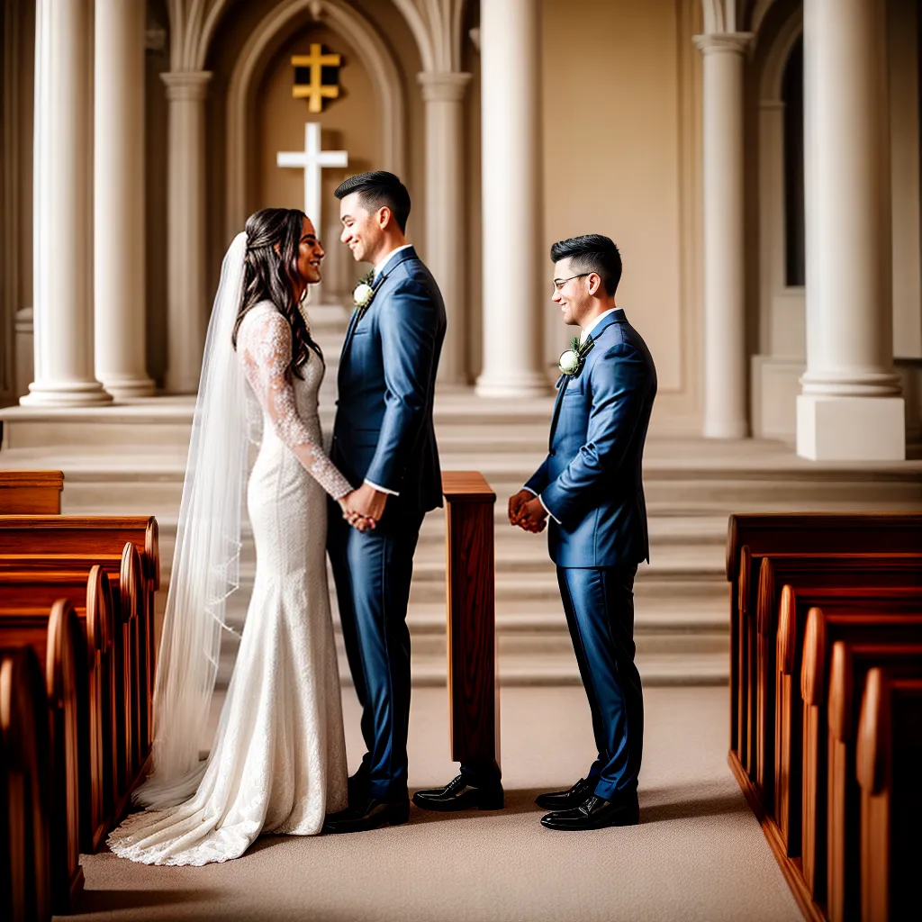 casamento no altar cruz fe