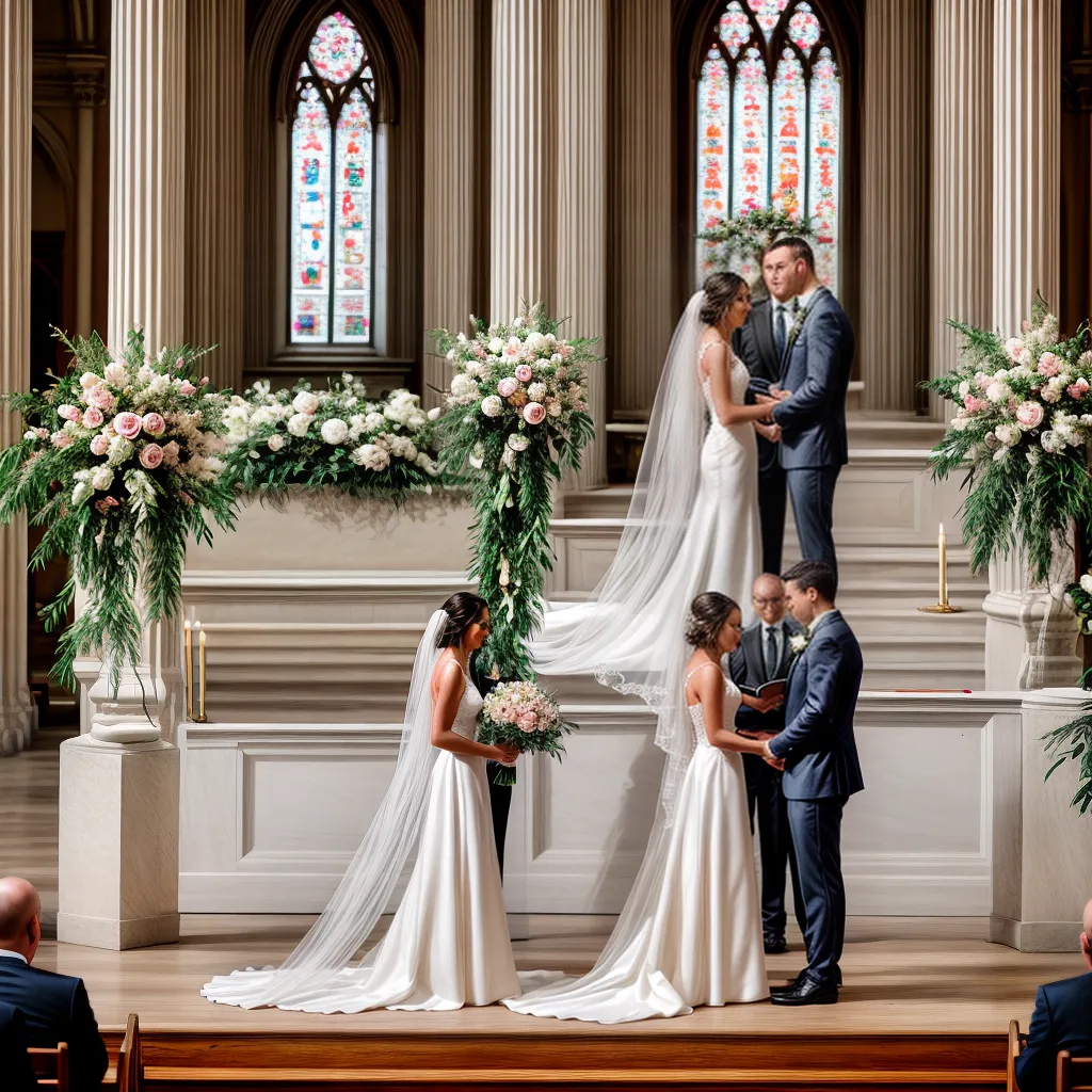 casamento igreja floral branco ouro