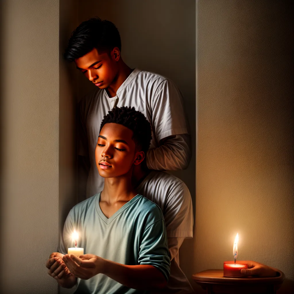 casal orando biblia luz vela