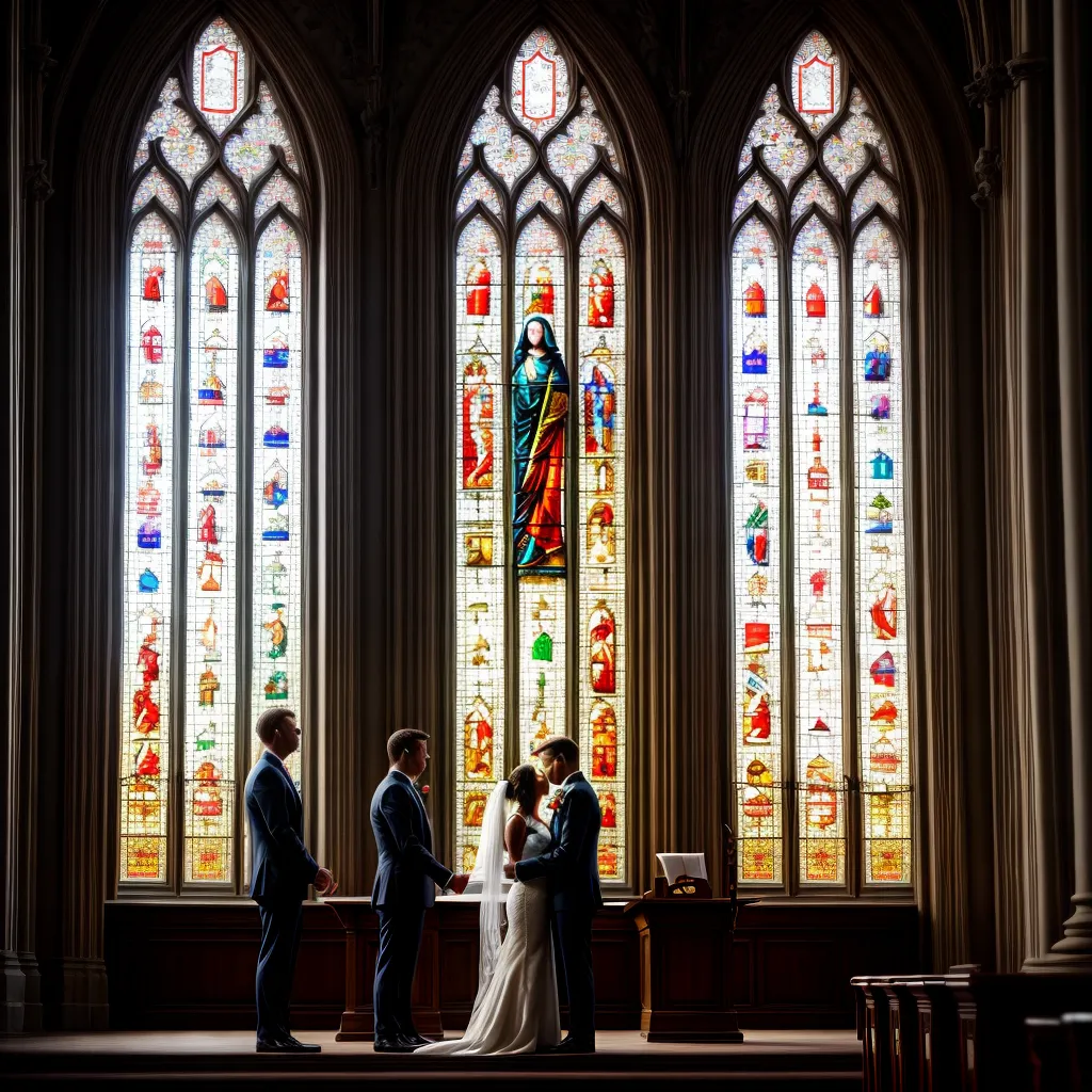casamento altar janelas vitrais fe