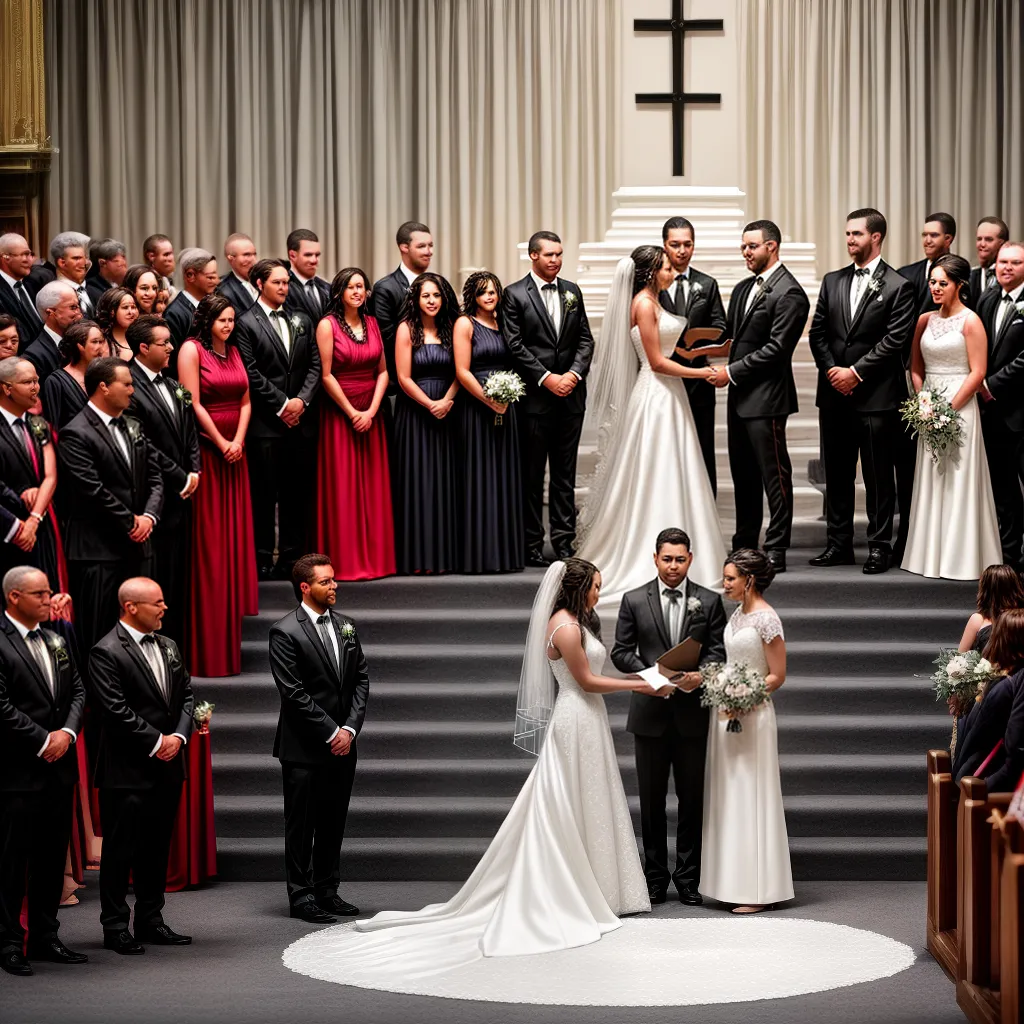 casamento no altar familia amigos fe