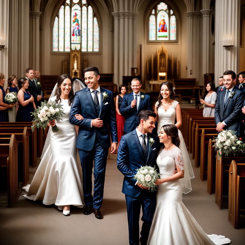 casamento igreja familia noivos flores
