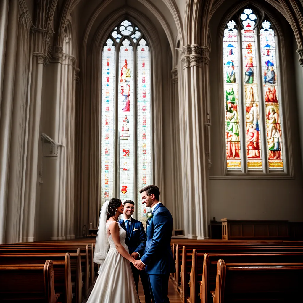 casal igreja sol vitral casamento