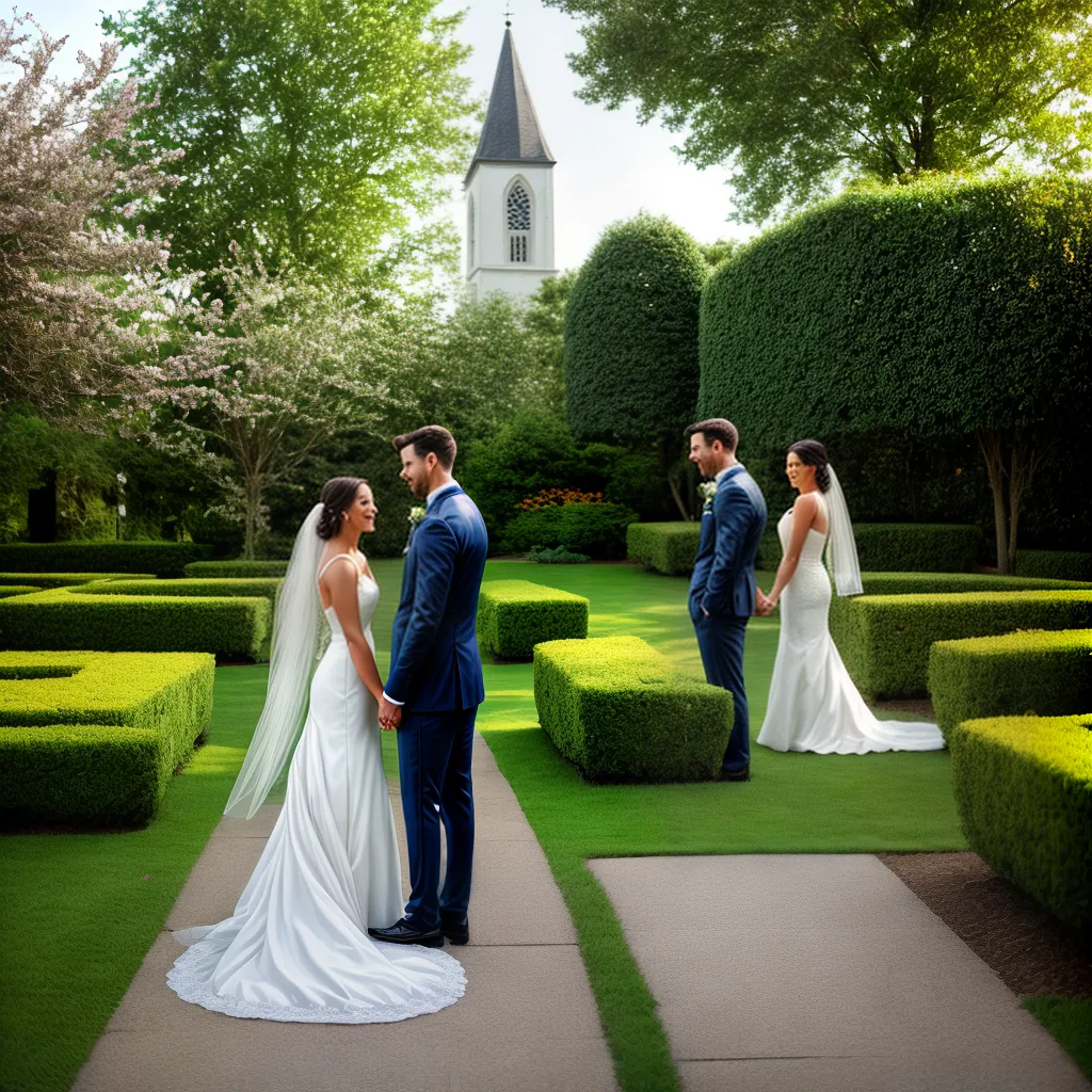 casal jardim flores igreja casamento