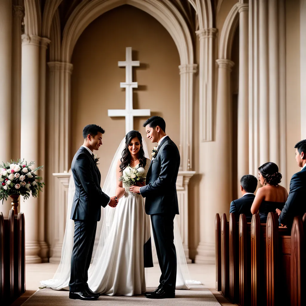 casamento no altar casal igreja