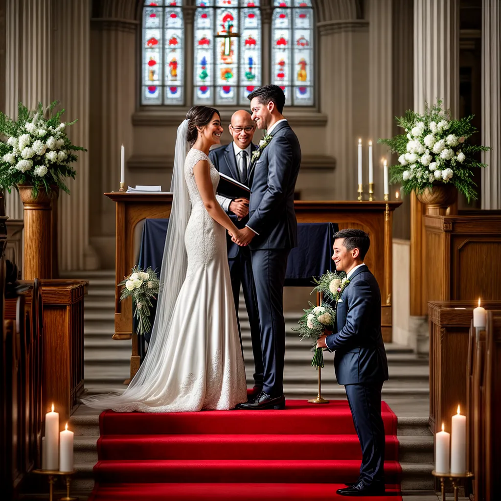 casamento cristao no altar noivos