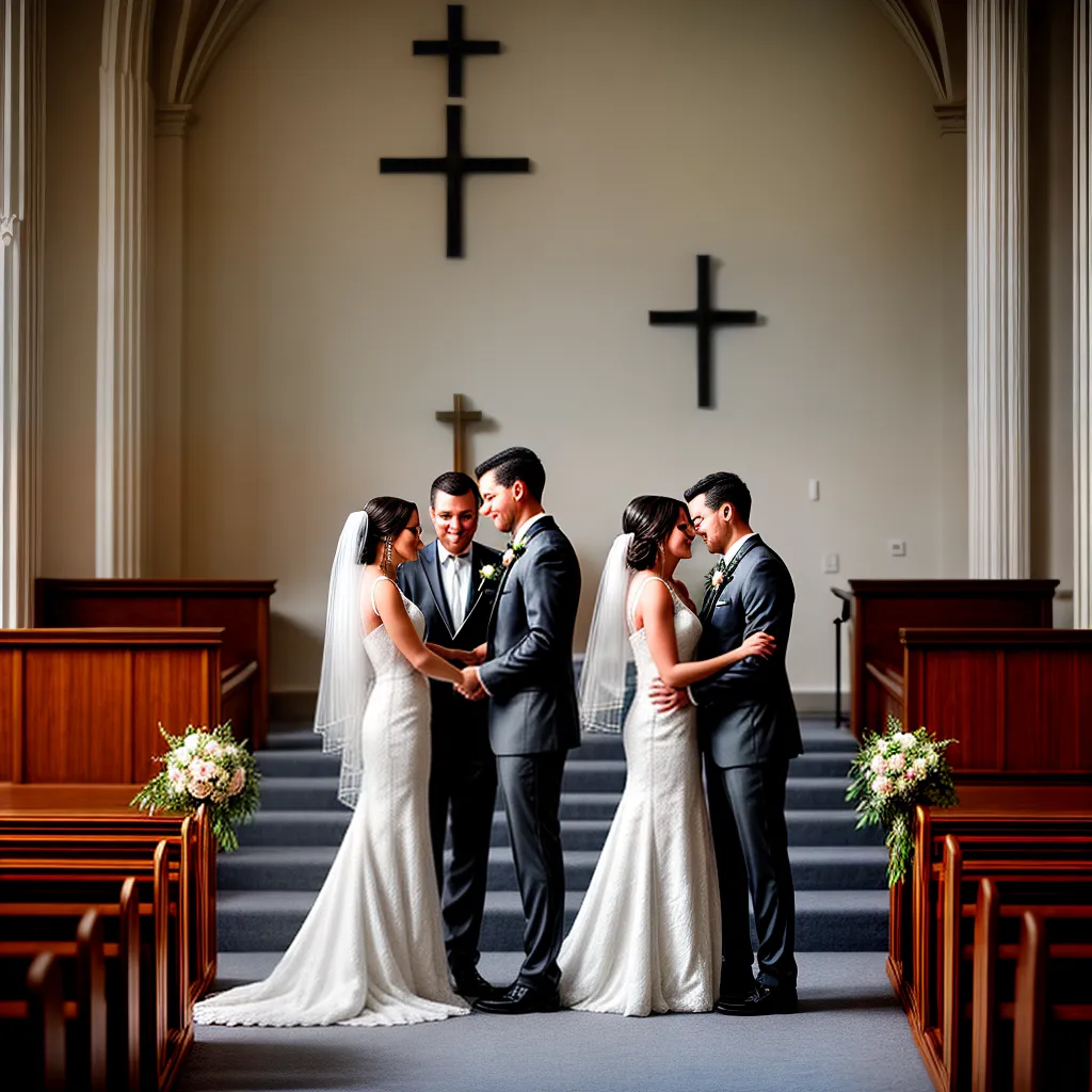 casal recem casado igreja amor