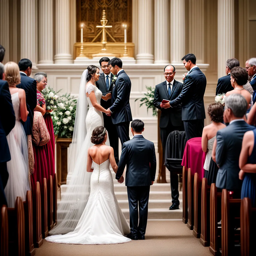 casamento cristao noivos pais altar