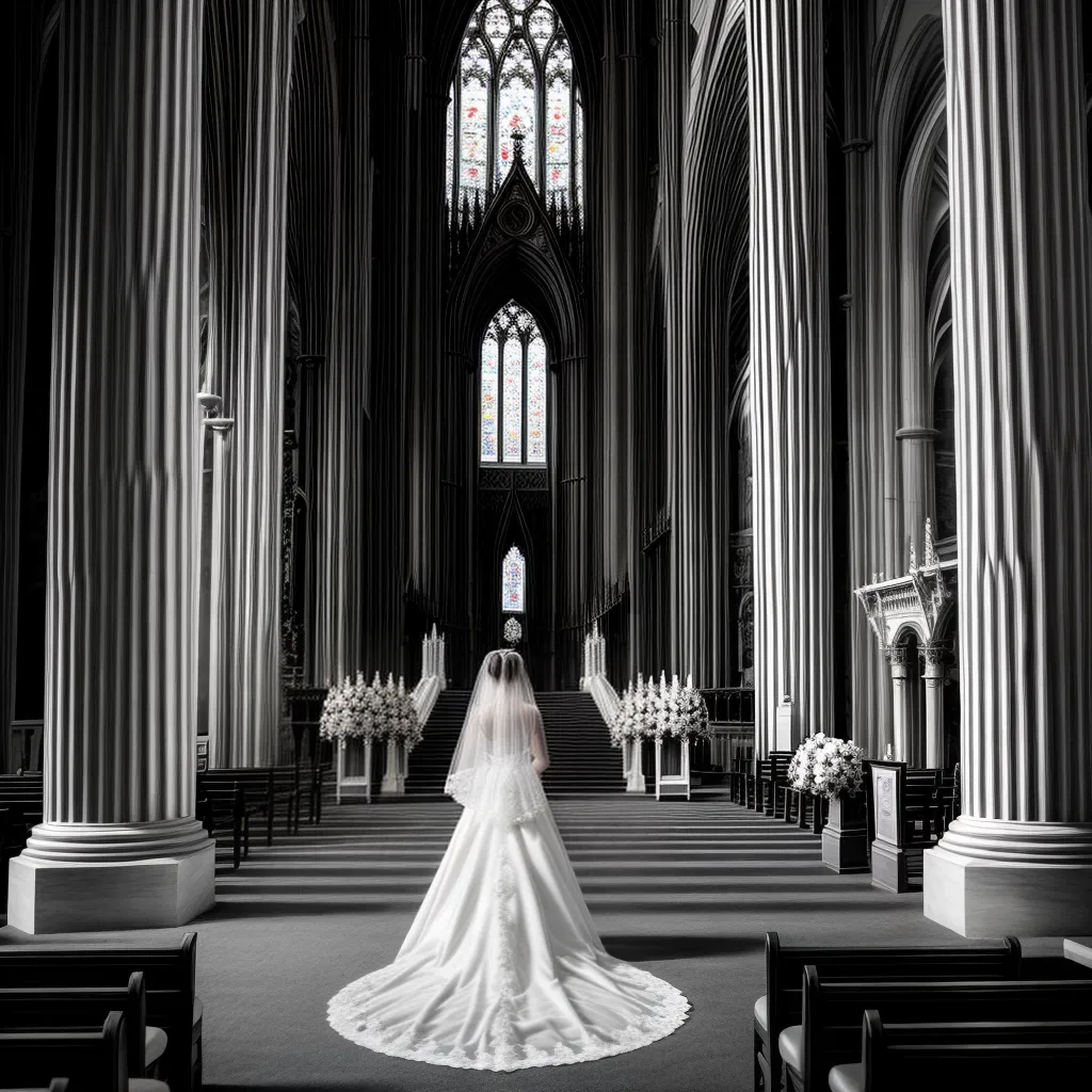 noiva catedral traje elegante casamento
