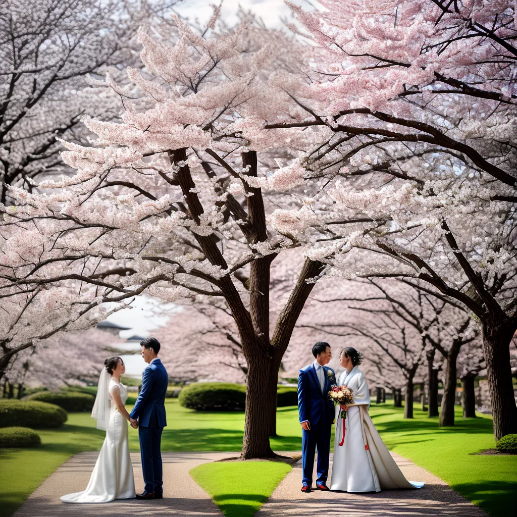 casamento japones tradicional sake cerejeiras