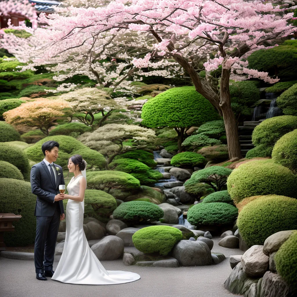 noivos japoneses san san kudo jardim