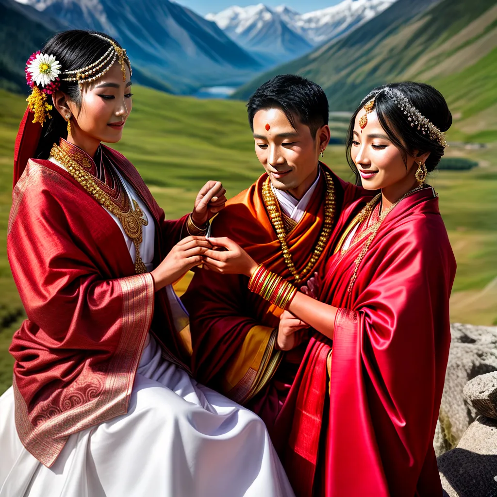 casamento budista tibetano montanhas