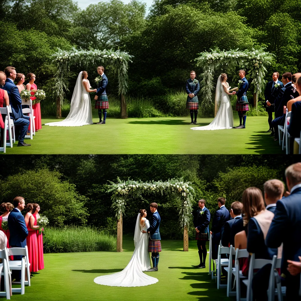 casamento campo verde noivos kilt bagpiper