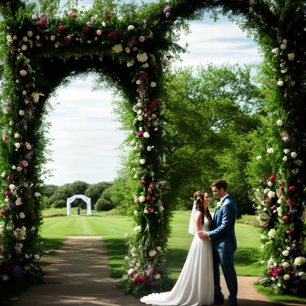 casamento arco flores noivos musica irlandesa