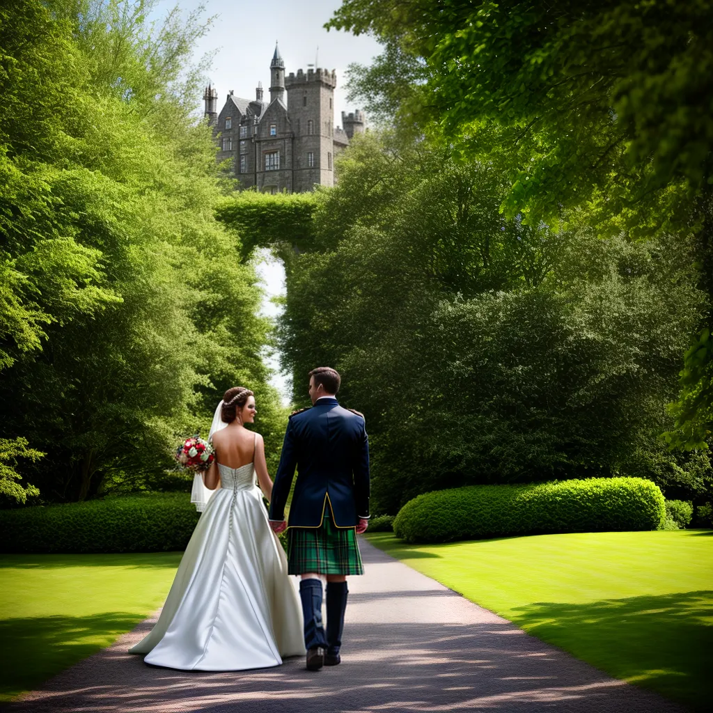 casamento castelo irlandes noivos vestimenta harpa
