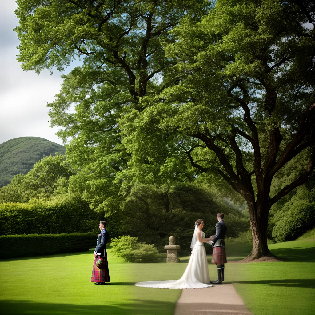 casamento celta pedra montanhas kilt