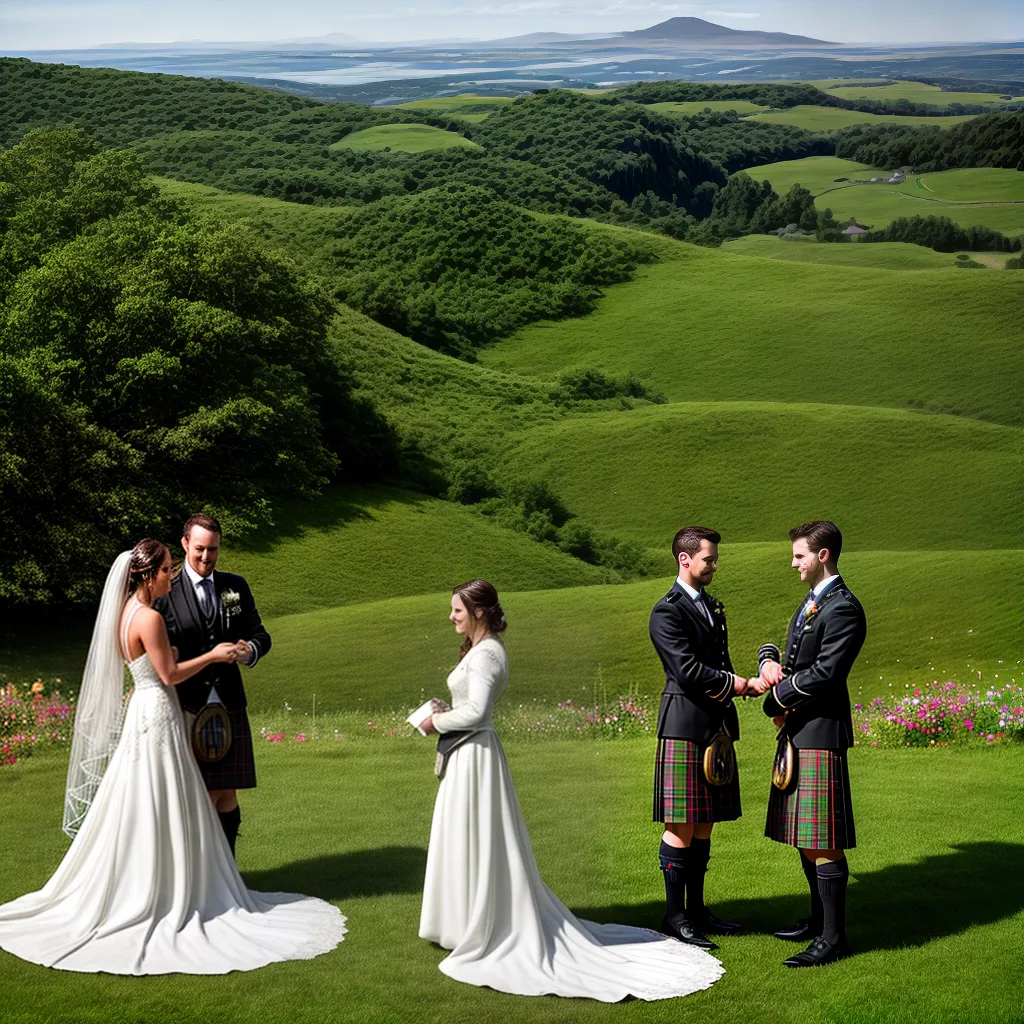 casamento campo montanhas kilt bagpiper