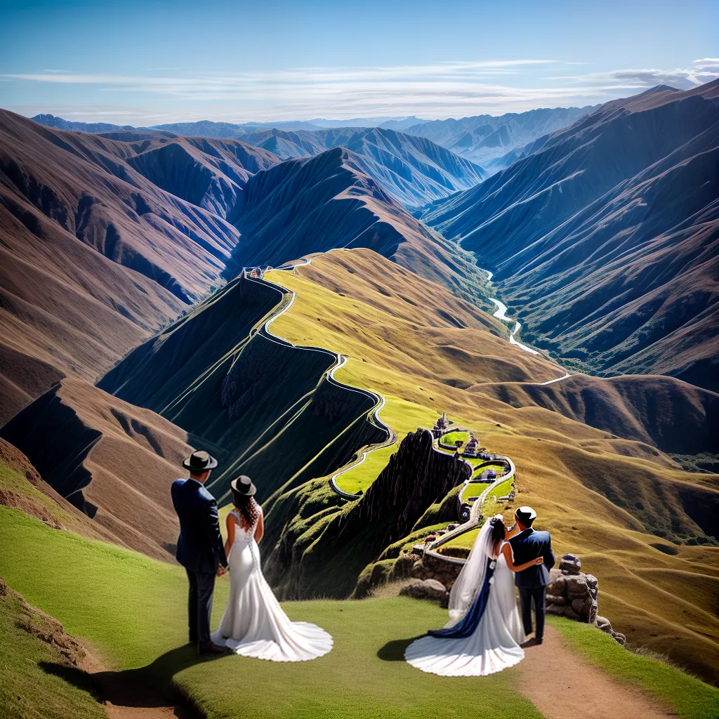 casal andino celebracao montanhas