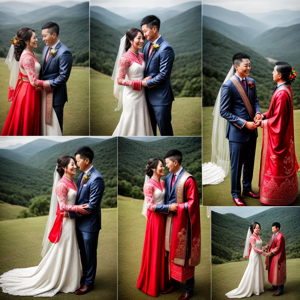 casamento hmong montanha noiva vestido vermelho